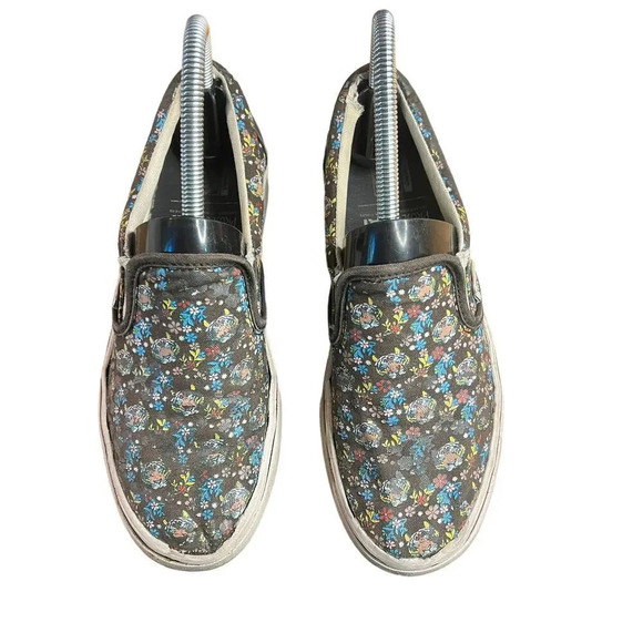 Vans x Discovery (Project CAT) Floral Canvas Slip-On Skate Shoe - Juniors Size 4 - Picture 6 of 13